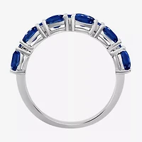 Womens 2MM  Gemstone & 1/8 CT. T.W. Natural Diamond 10K Gold Oval Band