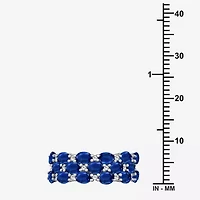 Womens 2MM  Gemstone & 1/8 CT. T.W. Natural Diamond 10K Gold Oval Band