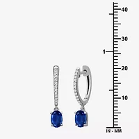 Womens Gemstone & 1/10 CT. T.W. Natural Diamond 10K Gold Oval Drop Earrings