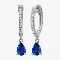 Womens Gemstone & 1/10 CT. T.W. Natural Diamond 10K Gold Pear Drop Earrings