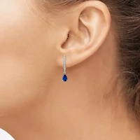Womens Gemstone & 1/10 CT. T.W. Natural Diamond 10K Gold Pear Drop Earrings