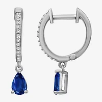 Womens Gemstone & 1/10 CT. T.W. Natural Diamond 10K Gold Pear Drop Earrings