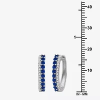 Womens Diamond Accent Gemstone 10K Gold 17.8mm Hoop Earrings