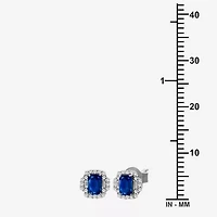 Gemstone & 3/8 CT. T.W. Natural Diamond 10K Gold 7.7mm Stud Earrings