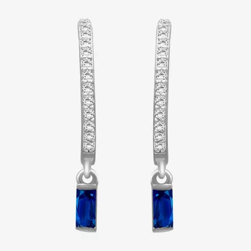 Womens Gemstone & 1/4 CT. T.W. Natural Diamond 10K Gold Drop Earrings