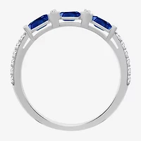 Womens 2MM Gemstone & 1/6 CT. T.W. Natural Diamond 10K Gold Band