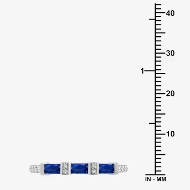 Womens 2MM Gemstone & 1/6 CT. T.W. Natural Diamond 10K Gold Band