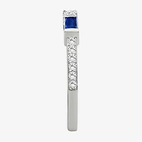 Womens 2MM Gemstone & 1/6 CT. T.W. Natural Diamond 10K Gold Band