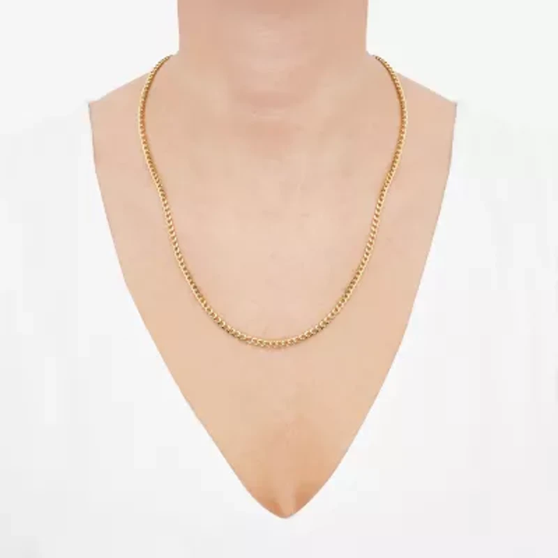 Made in Italy Unisex Adult 10K Gold 22 Inch Curb Chain Necklace