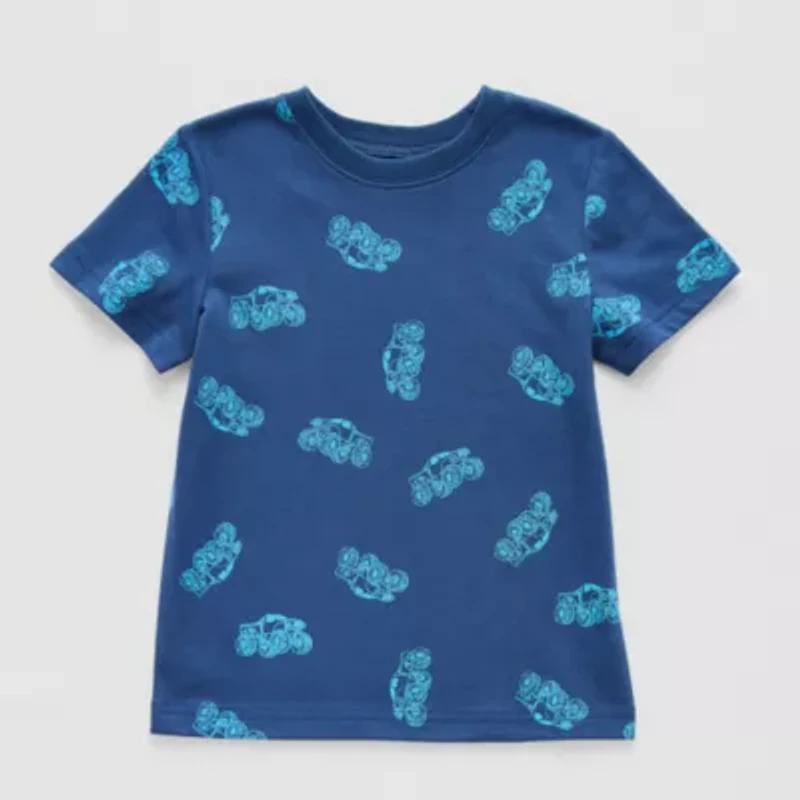 Okie Dokie Toddler & Little Boys Crew Neck Short Sleeve Regular Fit Graphic T-Shirt