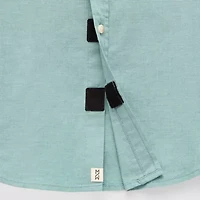mutual weave Mens Easy-on + Easy-off Short Sleeve Regular Fit Button-Down Shirt