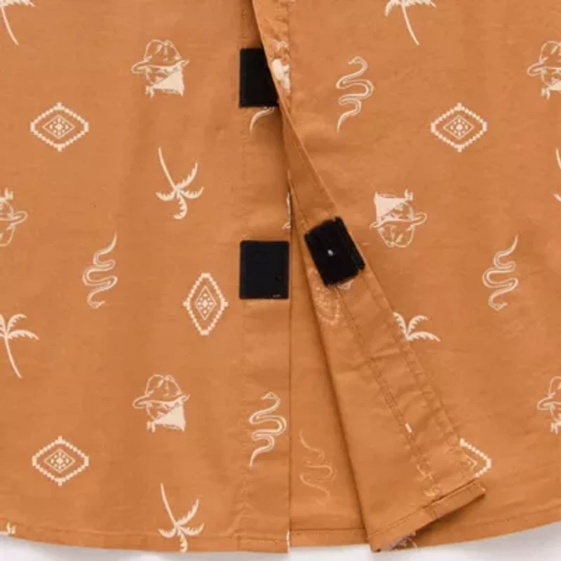 Arizona Mens Easy-on + Easy-off Short Sleeve Regular Fit Big and Tall Button-Down Shirt