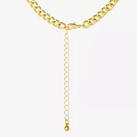 JS Jessica Simpson Gold Tone Collar Necklace  & Stud Earring Womens Multi Color Glass Heart 3-pc. Jewelry Set