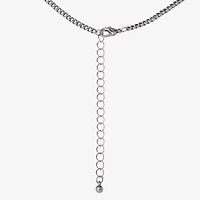 JS Jessica Simpson Silver Tone Pendant Necklace & Stud Earring Womens Multi Color Glass Heart 3-pc. Jewelry Set