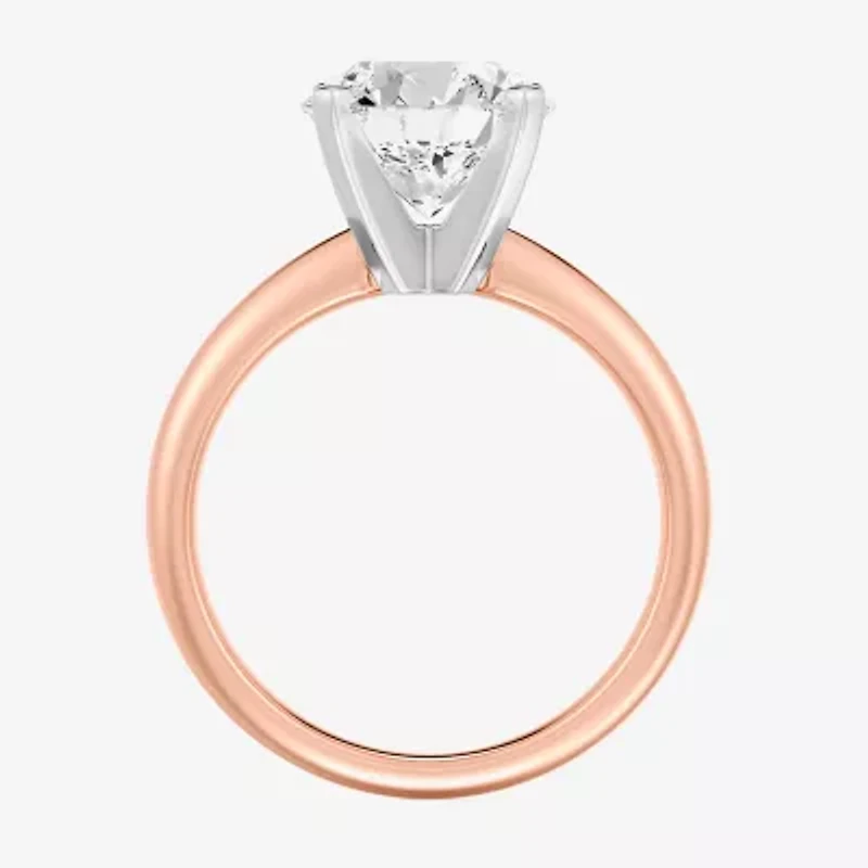 (G / Vs2) Womens 3 CT. Lab Grown White Diamond 14K Rose Gold Round Solitaire Engagement Ring