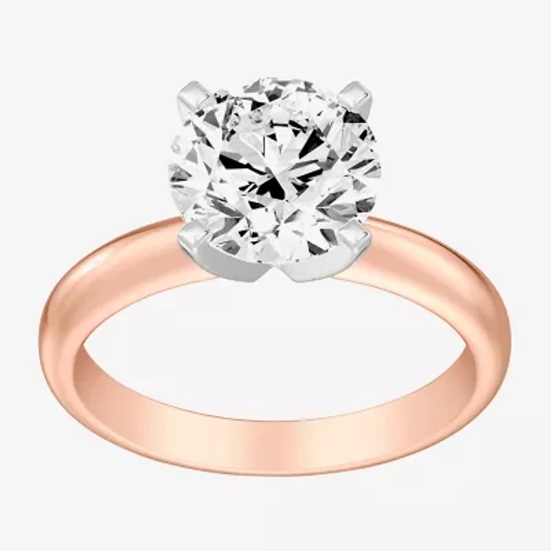 (G / Vs2) Womens 3 CT. Lab Grown White Diamond 14K Rose Gold Round Solitaire Engagement Ring