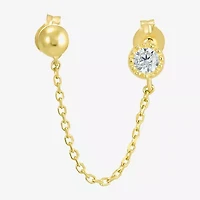 Gold Addiction Womens Cubic Zirconia 10K Gold 2 Pair Earring Set