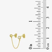 Gold Addiction Womens Cubic Zirconia 10K Gold 2 Pair Earring Set