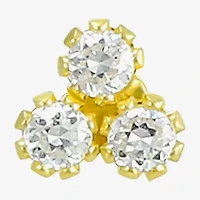 Gold Addiction Womens Cubic Zirconia 10K Gold 3 Pair Earring Set