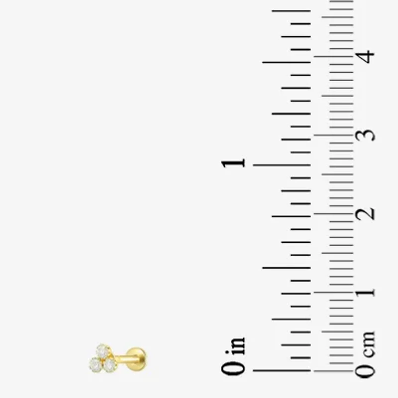 Gold Addiction Womens Cubic Zirconia 10K Gold 3 Pair Earring Set