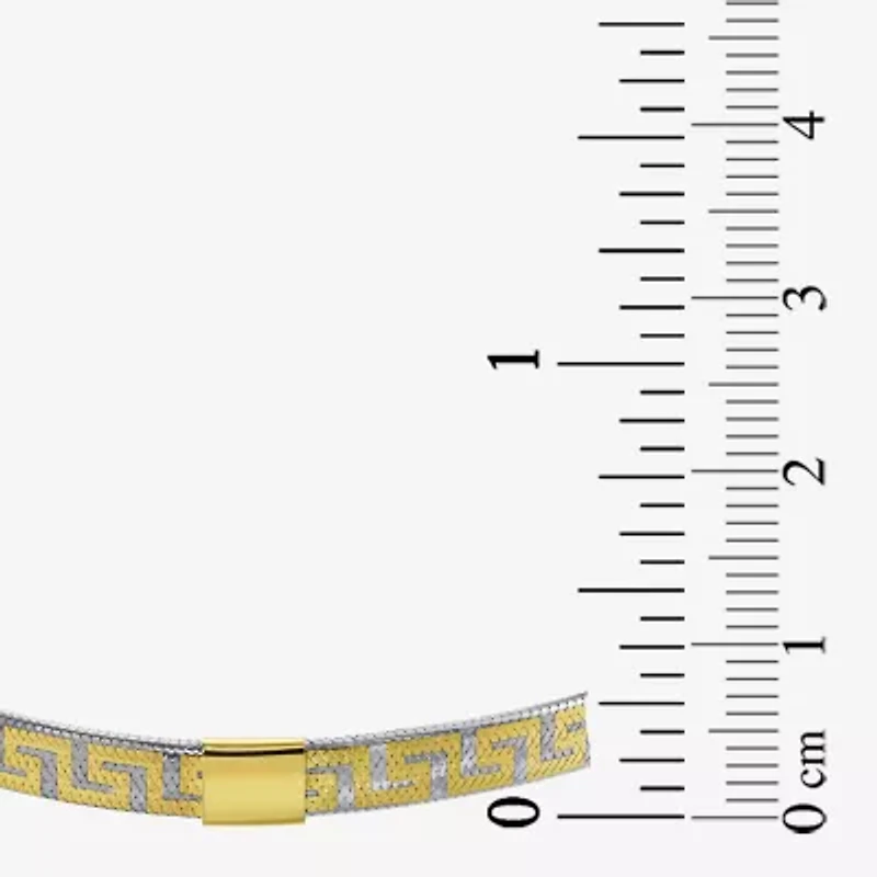 Made in Italy Womens 10K Two Tone Gold Stretch Bracelet