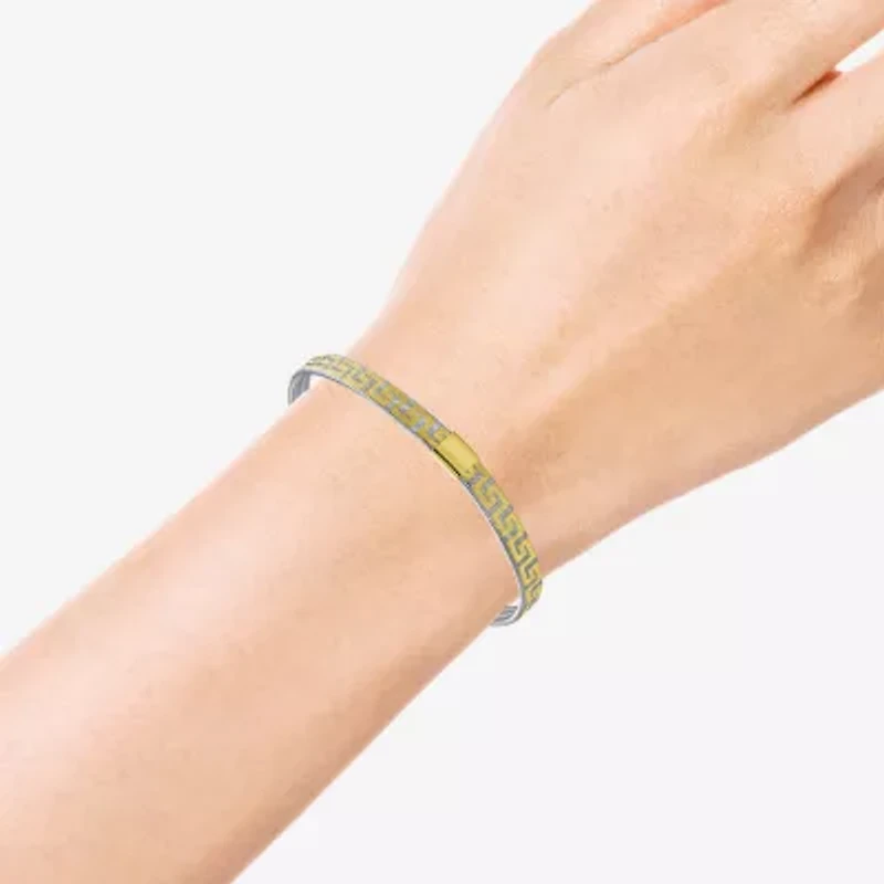 Made in Italy Womens 10K Two Tone Gold Stretch Bracelet