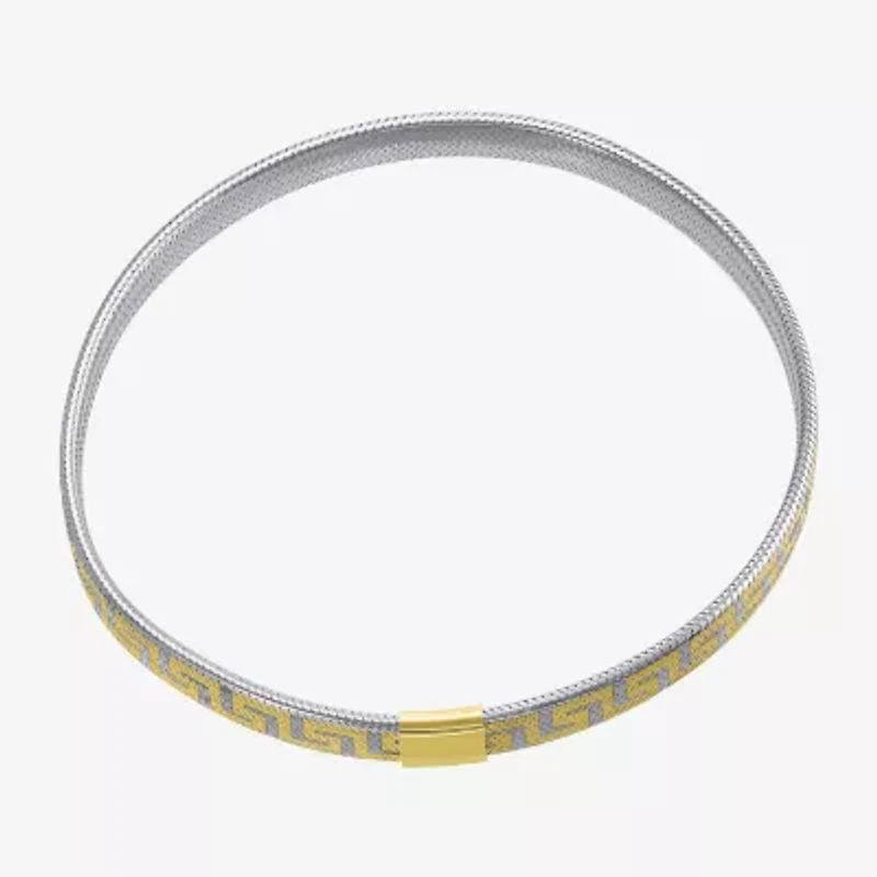 Made in Italy Womens 10K Two Tone Gold Stretch Bracelet