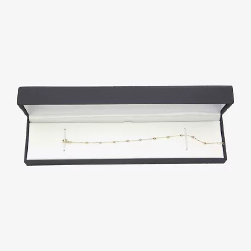 Womens 14K Tri-Color Gold 7.5 Inch Semisolid Cable Chain Bracelet