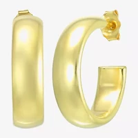 Womens 10K Gold 20mm Round Hoop Earrings