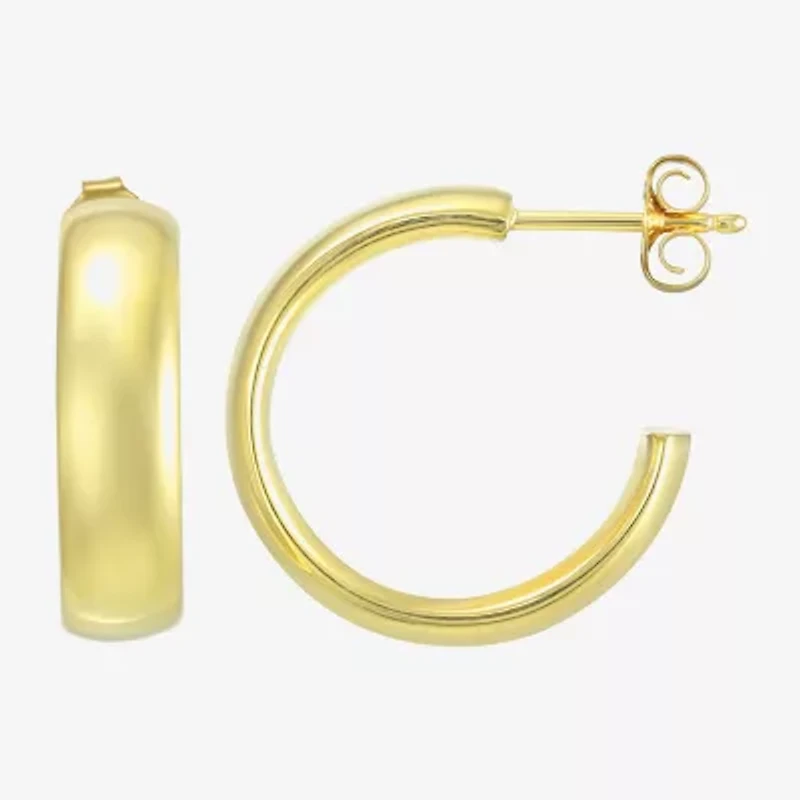 Womens 10K Gold 20mm Round Hoop Earrings