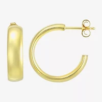 Womens 10K Gold 20mm Round Hoop Earrings