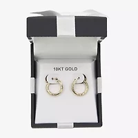 Womens 10K Gold 14mm Round Hoop Earrings