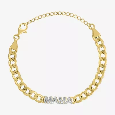 Diamond Addiction (G-H / Si2-I1) Womens 14K Gold Over Silver 6 Inch Curb Chain Bracelet