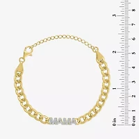 Diamond Addiction (G-H / Si2-I1) Womens 14K Gold Over Silver 6 Inch Curb Chain Bracelet