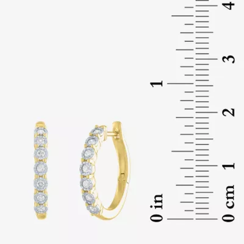 (G-H / I1-I2) Womens 1/4 CT. T.W. Lab Grown White Diamond Sterling Silver 20mm Hoop Earrings