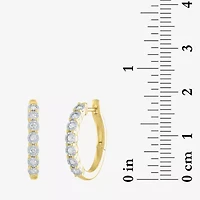 (G-H / I1-I2) Womens 1/4 CT. T.W. Lab Grown White Diamond Sterling Silver 20mm Hoop Earrings
