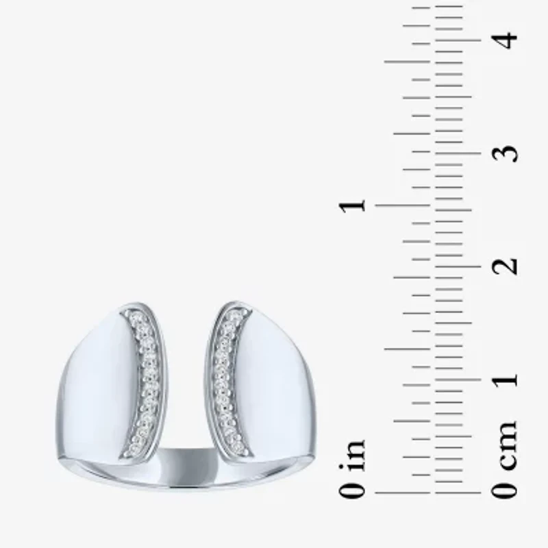 Diamond Addiction (G-H / Si2-I1) Womens 1/10 CT. T.W. Lab Grown White Sterling Silver Cocktail Ring