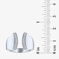 Diamond Addiction (G-H / Si2-I1) Womens 1/10 CT. T.W. Lab Grown White Sterling Silver Cocktail Ring