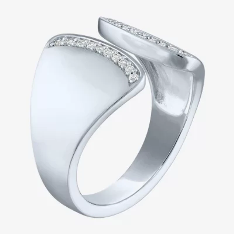 Diamond Addiction (G-H / Si2-I1) Womens 1/10 CT. T.W. Lab Grown White Sterling Silver Cocktail Ring