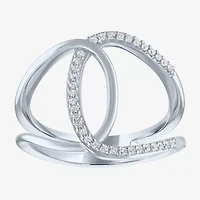 Diamond Addiction (G-H / Si2-I1) Womens 1/10 CT. T.W. Lab Grown White Sterling Silver Cocktail Ring