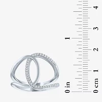 Diamond Addiction (G-H / Si2-I1) Womens 1/10 CT. T.W. Lab Grown White Sterling Silver Cocktail Ring