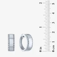 Diamond Addiction (G-H / I1-I2) Womens 1/10 CT. T.W. Lab Grown White Diamond Sterling Silver 18mm Hoop Earrings