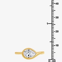 (G,Si1-Si2) Womens 1 CT. T.W. Lab Grown White Diamond 14K Gold Over Silver Pear Cocktail Ring