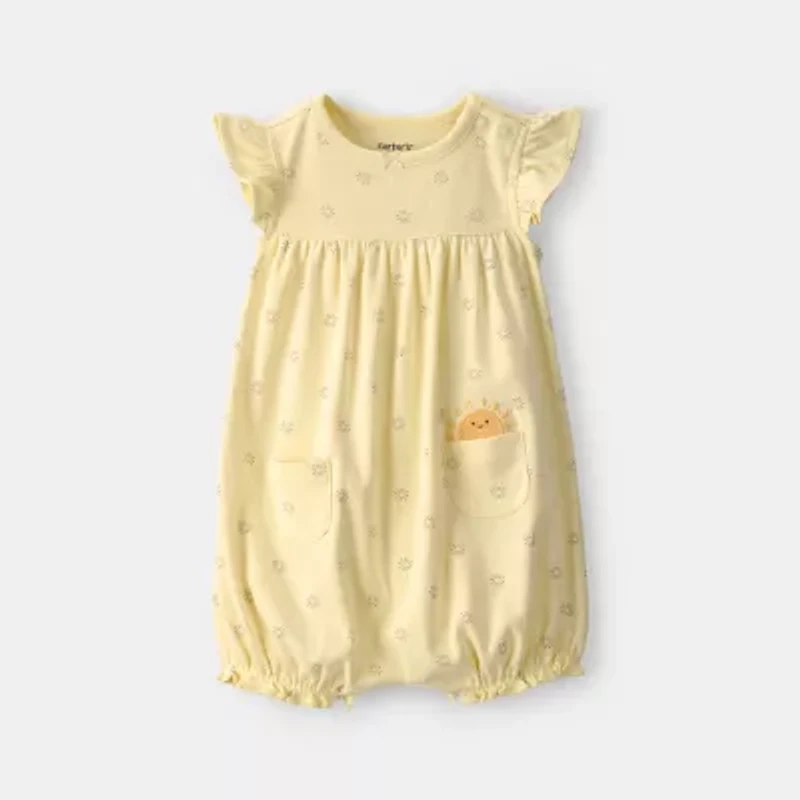 Carter's Baby Girls Short Sleeve Hearts Romper