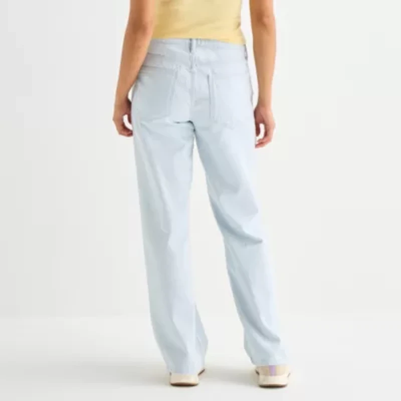 Arizona Womens Juniors Low Rise Straight Leg Jean