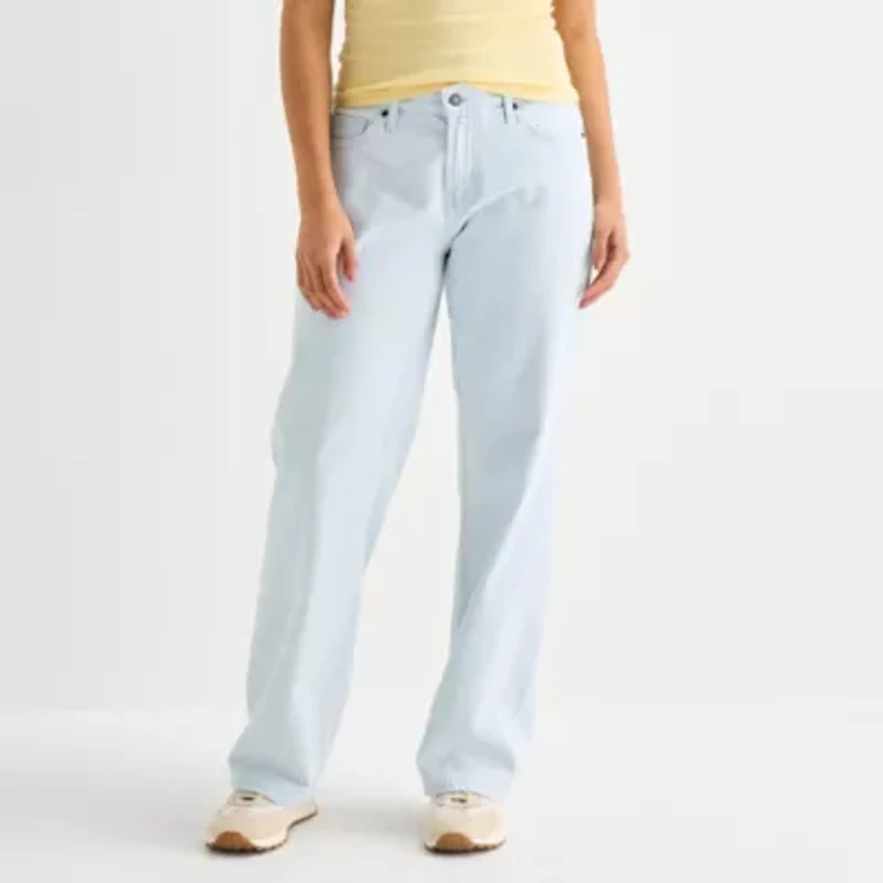 Arizona Womens Juniors Low Rise Straight Leg Jean