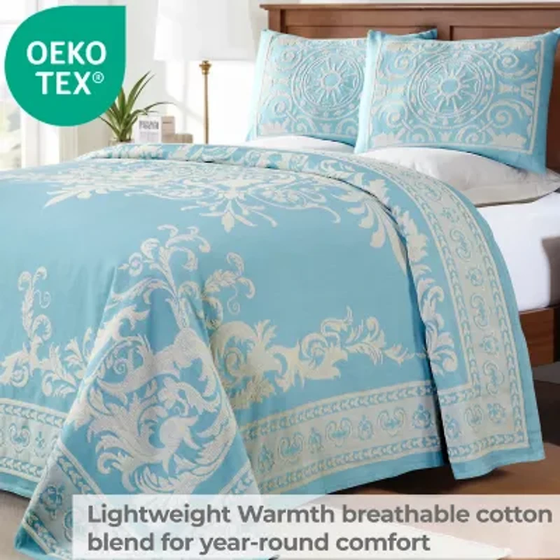 SUPERIOR® Adalie Medallion Oversized Reversible Jacquard Bedspread