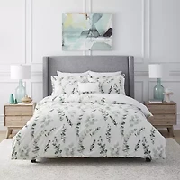 Pointehaven Eucalyptus Digital Print Button Closure Duvet Cover Set