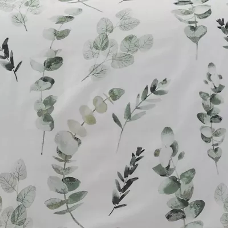 Pointehaven Eucalyptus Digital Print Cotton Percale Midweight Comforter Set