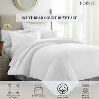 Pointehaven Long Staple Cotton Velvet Feel Sateen 3-pc. Duvet Cover Set